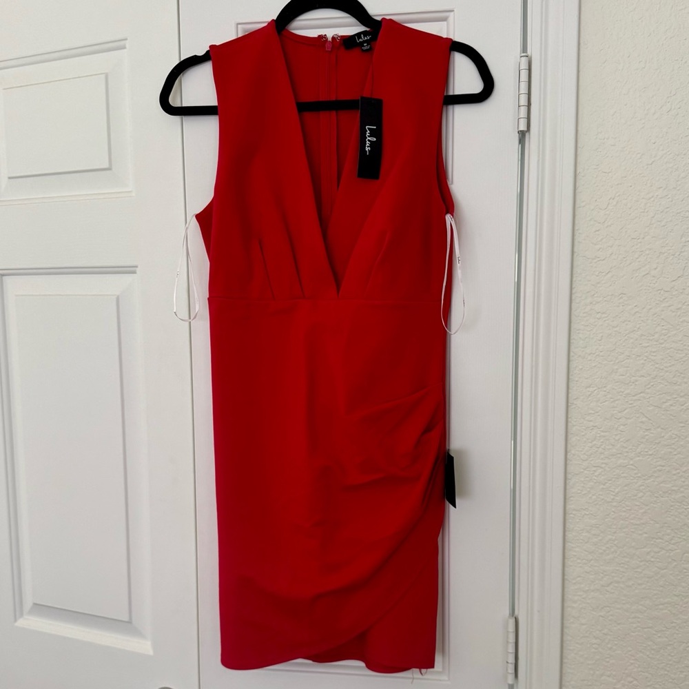 NWT Lulu's Vibrant Red Mini Dress, Medium